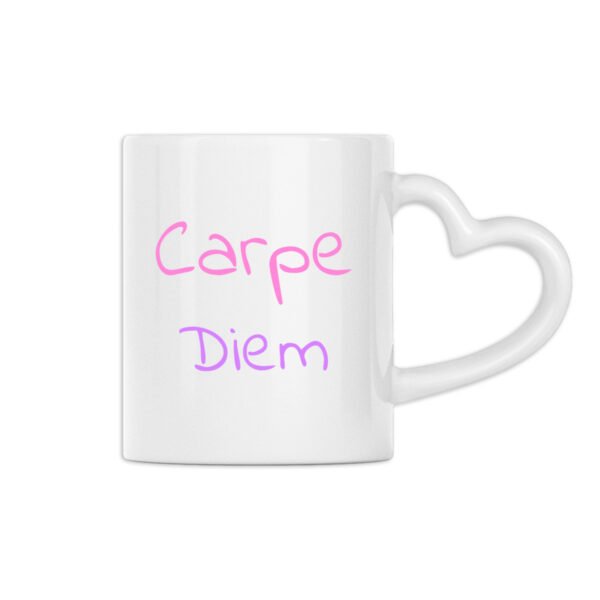 Mug à anse en forme de coeur - Carpe Diem