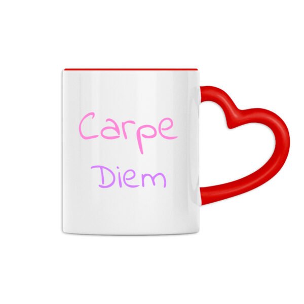 Mug à anse en forme de coeur - Carpe Diem