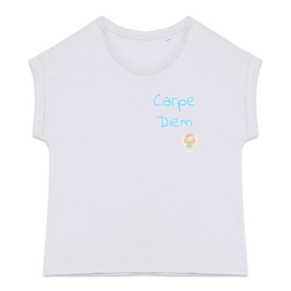 T-shirt femme biologique manches à revers - Carpe Diem