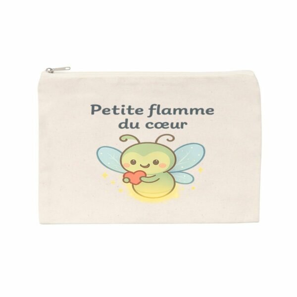 Pochette en coton recyclé - Petite flamme du coeur