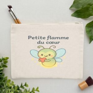 Pochette en coton recyclé - Petite flamme du coeur