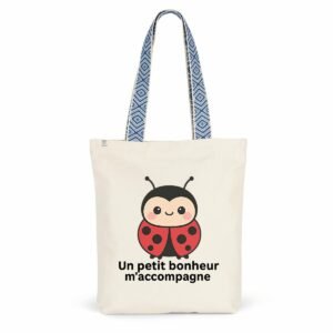 Totebag ethnique - Un petit bonheur m'accompagne