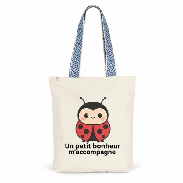 Totebag ethnique - Un petit bonheur m'accompagne