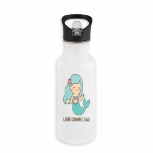 Bouteille en inox avec paille - Sirène