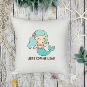 Coussin - Sirène - Libre comme l'eau
