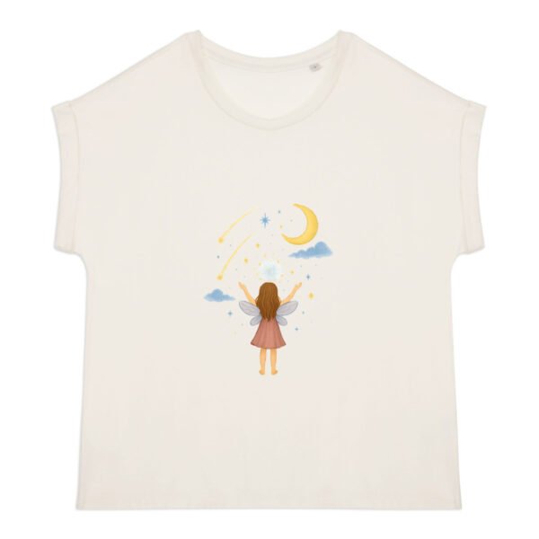 T-shirt femme biologique manches à revers - Fée étoilée