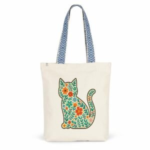 Totebag ethnique avec doodles floraux