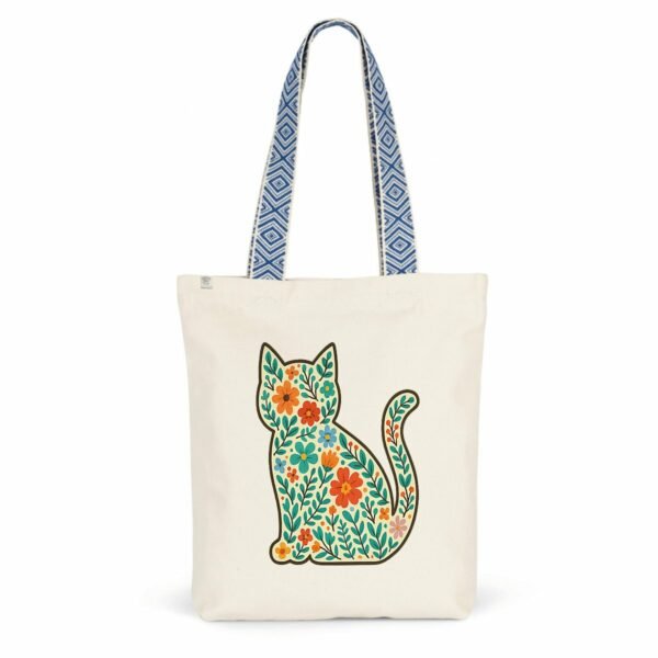 Totebag ethnique avec doodles floraux