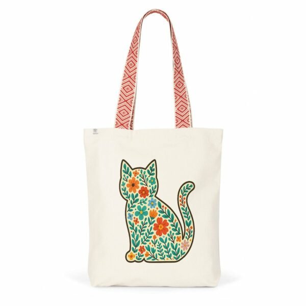 Totebag ethnique avec doodles floraux