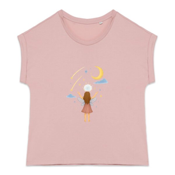 T-shirt femme biologique manches à revers - Fée étoilée