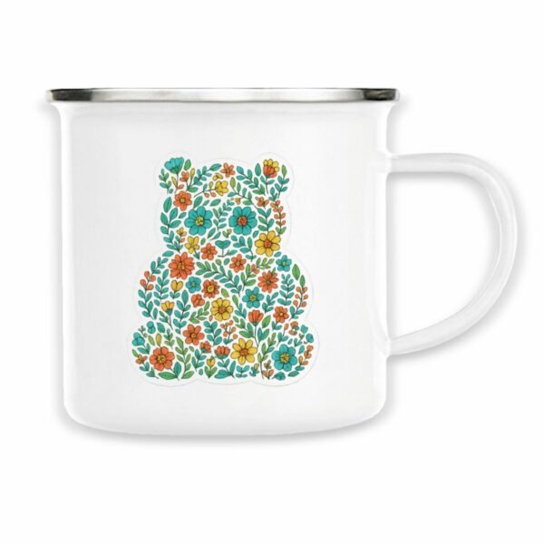 Mug métal - Ourson floral