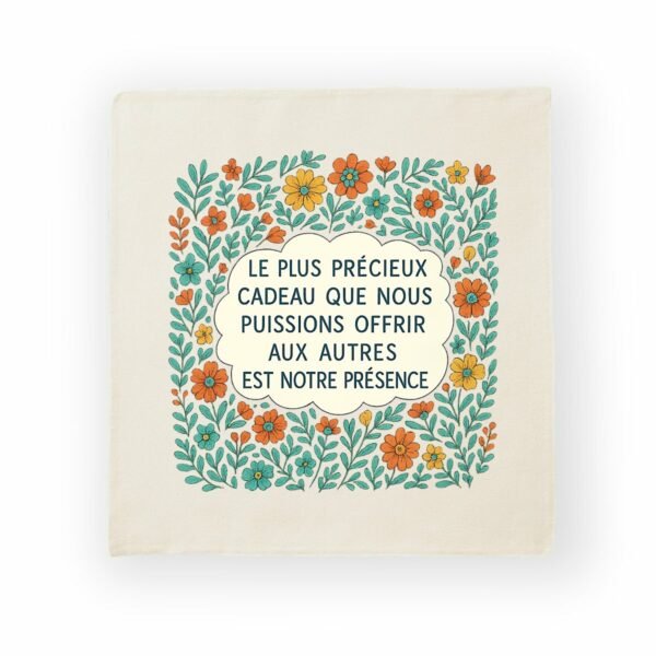 Housse de coussin en coton avec doodles floraux