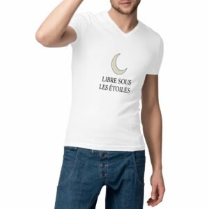 T-shirt Homme Col V - Libre sous les Étoiles