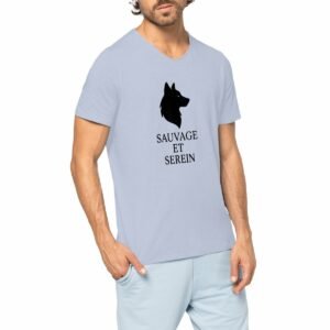 T-shirt Homme Slub - Loup Sauvage et Serein
