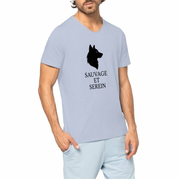 T-shirt Homme Slub - Loup Sauvage et Serein