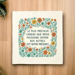 Housse de coussin en coton avec doodles floraux