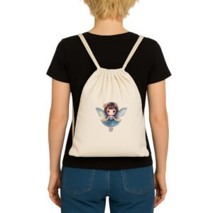 Sac à dos à cordelettes recyclé - Petite fée aquarelle
